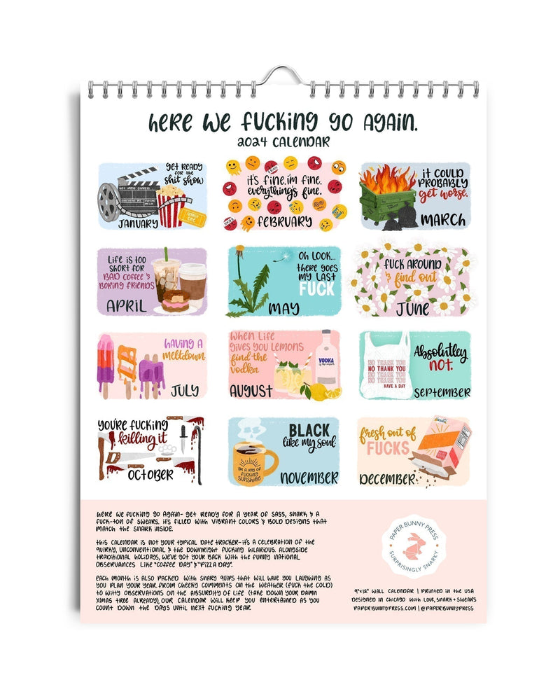 Best Seller - HERE WE FUCKING GO AGAIN 2025 CALENDAR