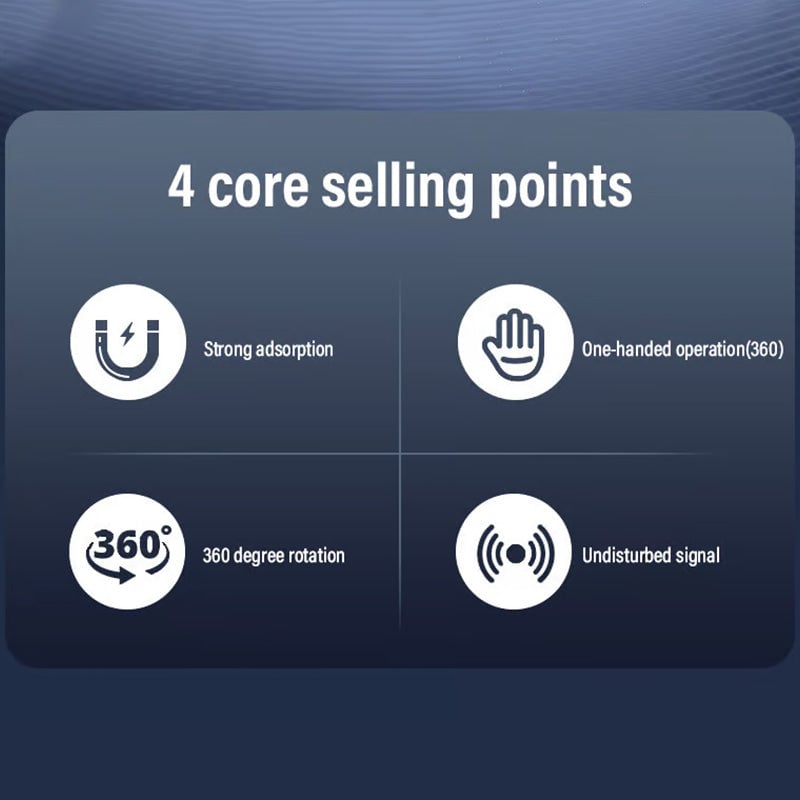 360° Rotating Electric Vacuum Magnetic Car Phone Mount