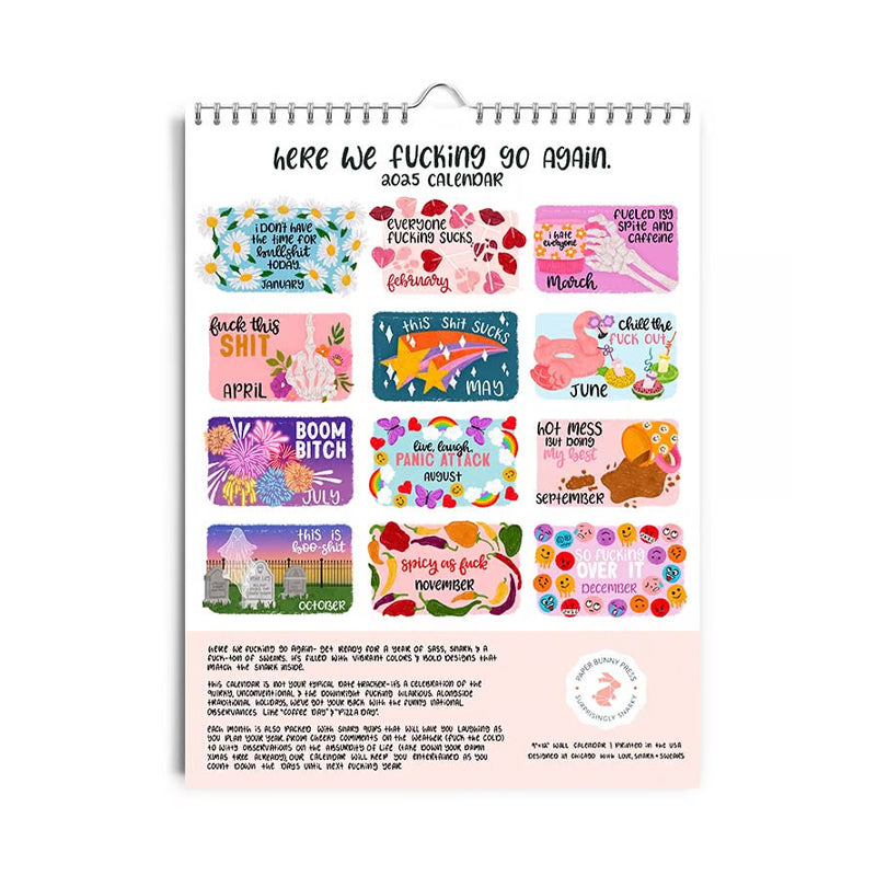 Best Seller - HERE WE FUCKING GO AGAIN 2025 CALENDAR