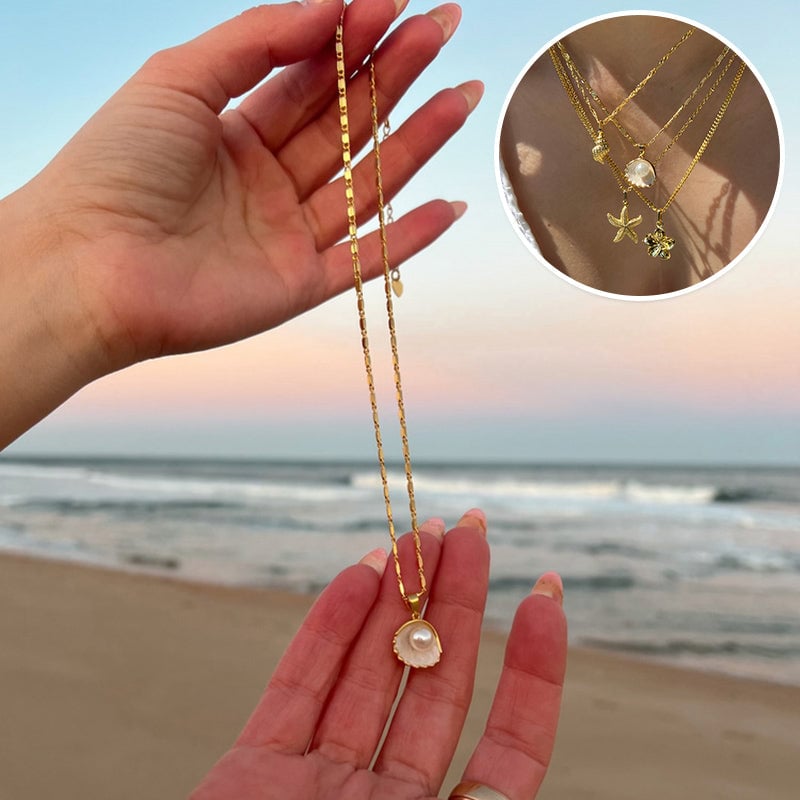 Vintage Mermaid Pearl Shell Necklace