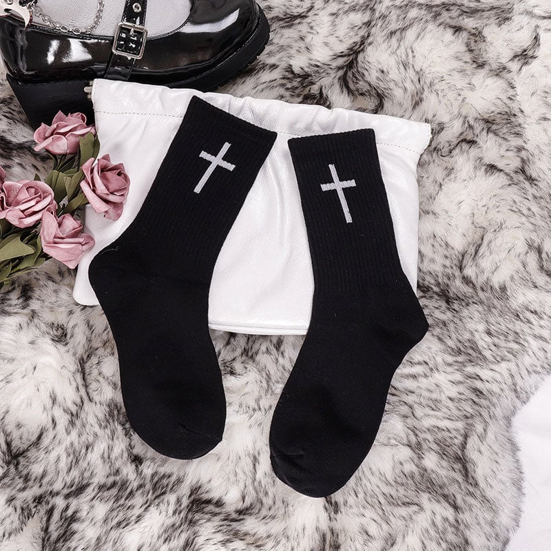 Cross memorial socks