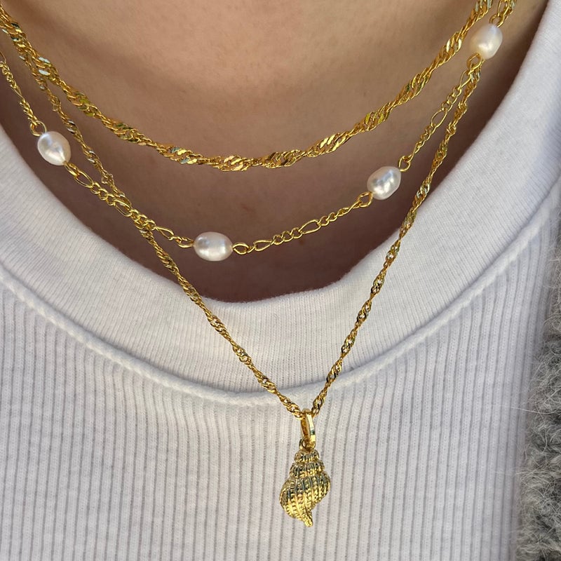 Vintage Mermaid Pearl Shell Necklace