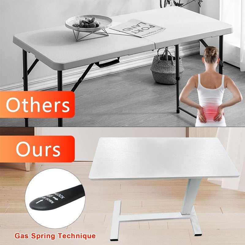 Pneumatic Lift Table With Wheels That Can Be Hidden