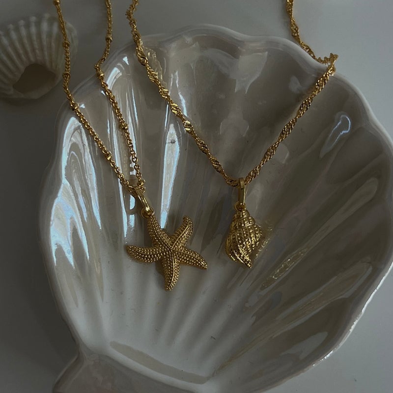 Vintage Mermaid Pearl Shell Necklace