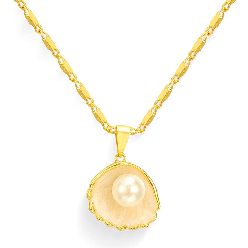 Vintage Mermaid Pearl Shell Necklace